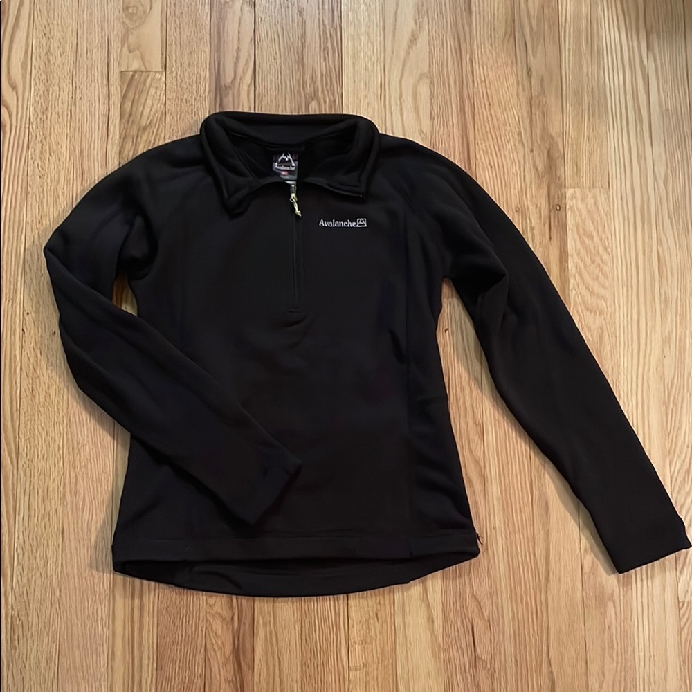 Avalanche Black Fitted Long Sleeve Quarter-Zip Fleece